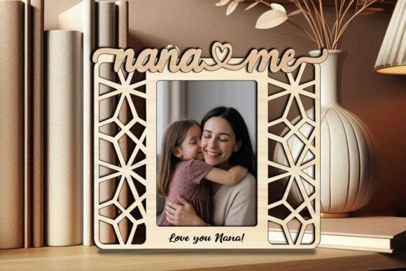 Abstract Nana Me Photo Frame SVG Laser Graphics