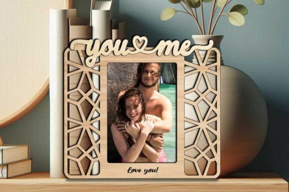 Abstract You and Me Frame SVG: Graphics for Laser Engraving