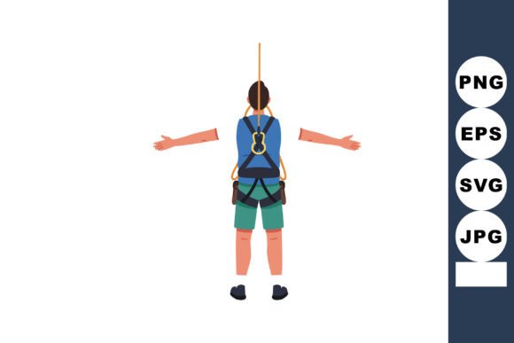 Boy with Safety Harness and Rope Engaged Graphics