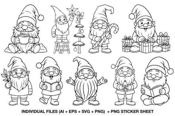 Christmas Gnome Digital Stamp Set: Graphics & Crafts Review