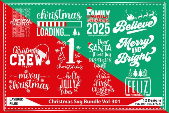 Christmas Svg Bundle Vol-301: Crafts Graphics Review