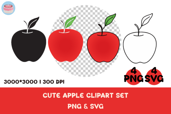 Cute Apple 4 Clipart Set PNG SVG: A Brand Designer's Review for Crafts & Graphics