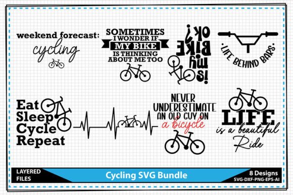 Cycling SVG Bundle: Graphics for Crafts