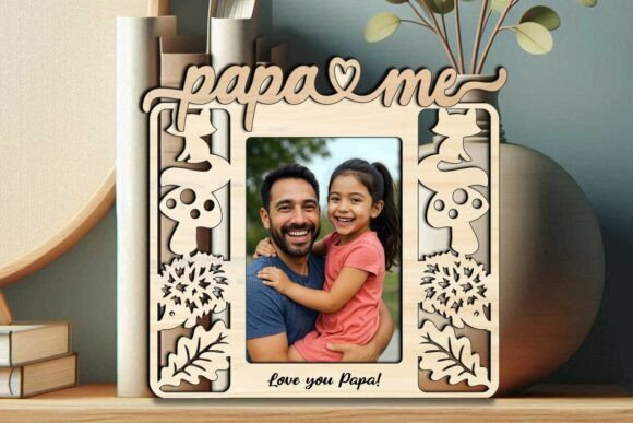 Fall Autumn Papa and Me Frame SVG: Graphics for Laser Engraving