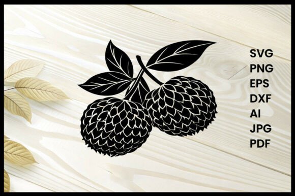 Lychee Silhouette Illustration: Graphics for Crafts & Digital Sellers