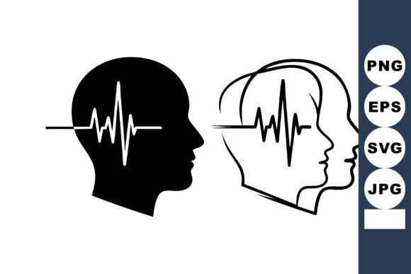 Mental Health Brainwave Design: Graphics for Crafts & Branding