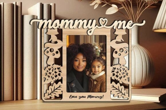 Mommy Me SVG Photo Frame Laser Autumn Graphics