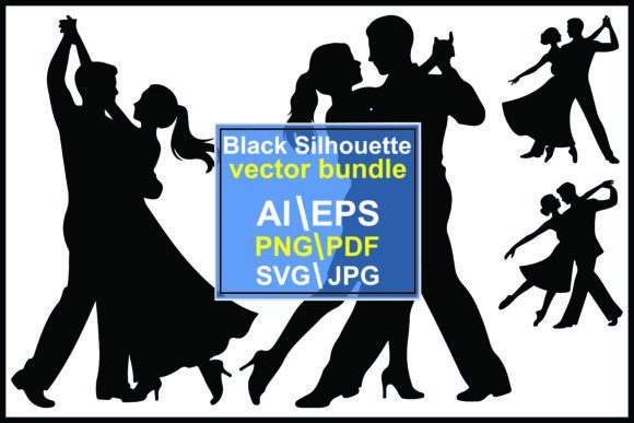 Silhouettes of Couples Dancing Bundle: Elegant Graphics & Illustrations