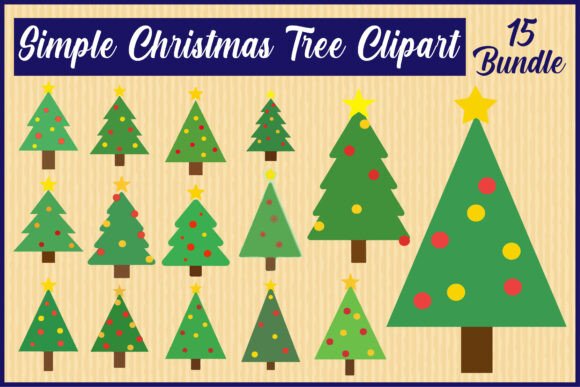 Simple Christmas Tree Clipart: Graphics for Crafts