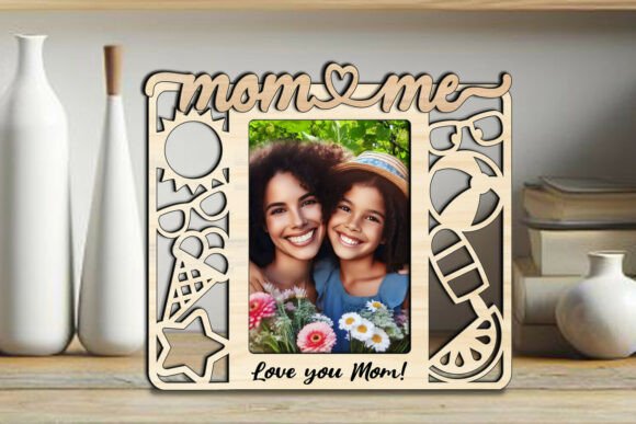 Summer Vibes Mom and Me SVG Photo Frame Graphics