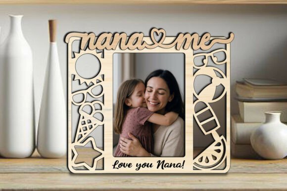 Summer Vibes Nana and Me Photo Frame SVG