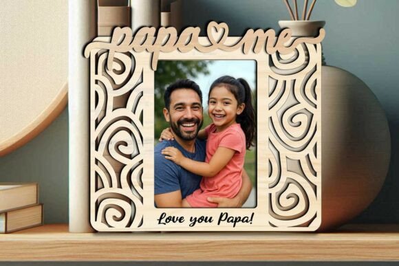 SVG Papa and Me Abstract Design Photo: Graphics for Laser Engraving