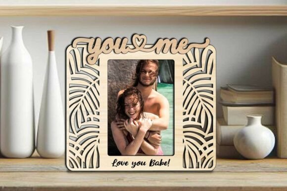 You and Me SVG Frame: Graphics & Laser Engraving Asset